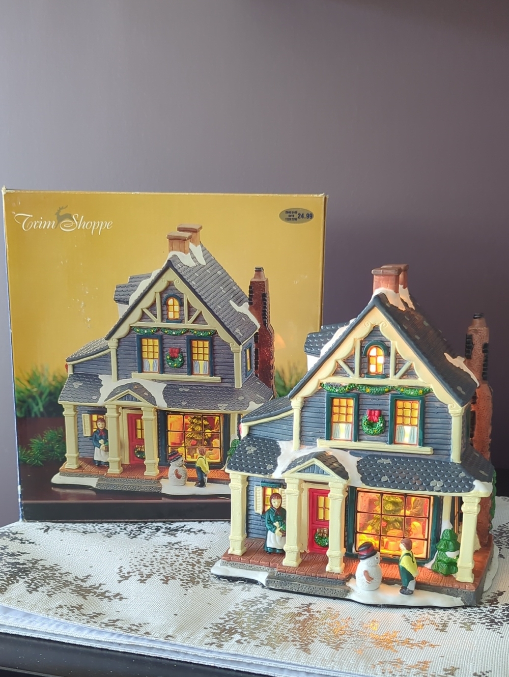 Briar Hill Manor Residence Interior Window Scene Christmas Village House